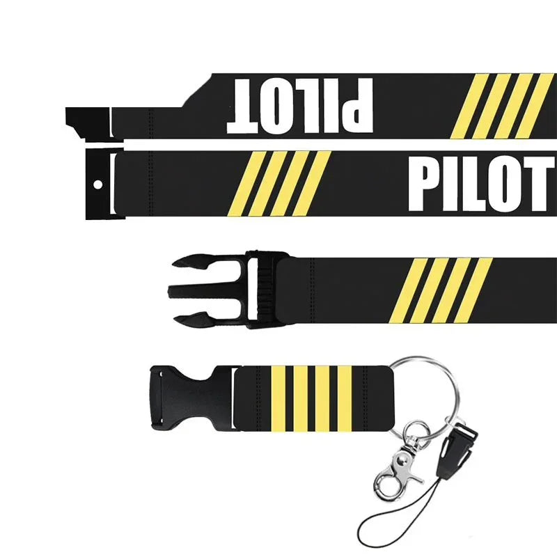 Nyckelband / Nackrem - PILOT IIII - Svart - Action King