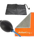 Dammblåsare + Microfiberduk + Förvaringspåse Rengöring för Kamera - Paket - Action King
