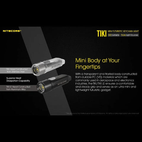 Nitecore TIKI Nøgleringslampe USB-C - 300lm