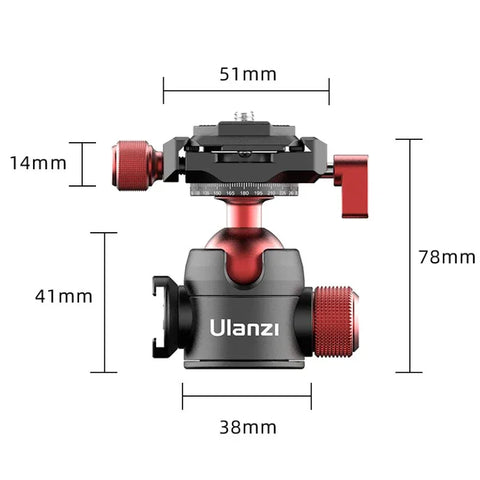 Ulanzi U-70 Kuglehoved Vlog med Tilbehørsholder 360 Grader - Aluminium