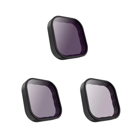 Telesin Filter 3-pak - ND8 + ND16 + ND32 til GoPro Hero12/11/Mini/10/9 Sort - Kit