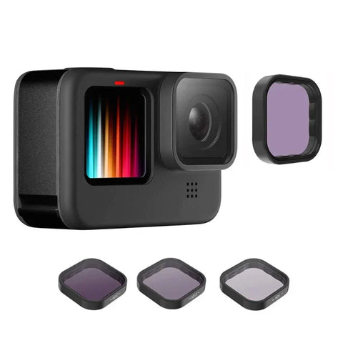 Telesin Filter 3-pak - ND8 + ND16 + ND32 til GoPro Hero12/11/Mini/10/9 Sort - Kit