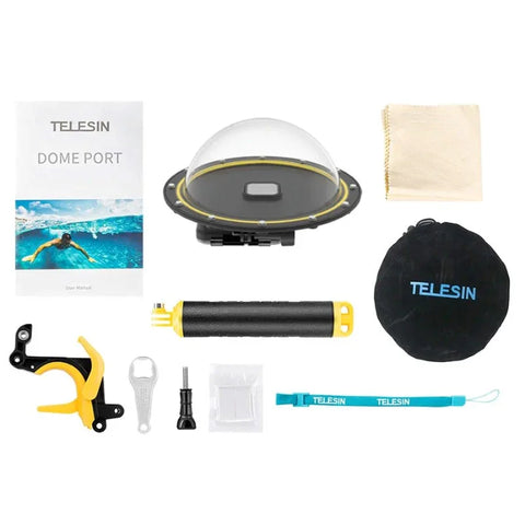 Dome Port 6" til GoPro Hero 13/12/11/10/9 Sort - Kit
