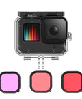 Telesin Färgfilter Röd + Ljusröd + Lila till Hero13/12/11/10/9 Black i vattentätt skal - Paket - Action King