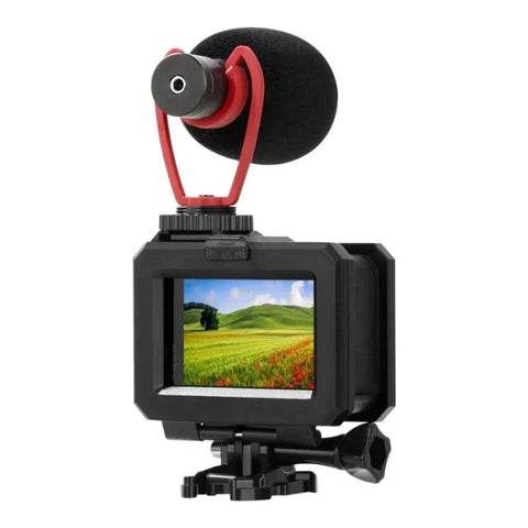 Beskyttelsesramme med tilbehørsholder, kold sko til GoPro Hero 12/11/10/9, sort