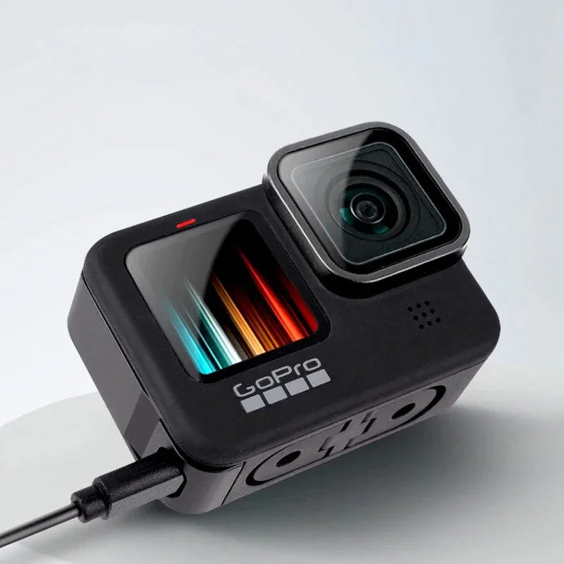 Batterilucka med genomföring USB till GoPro Hero12/11/10/9 Black - Aluminium - Action King