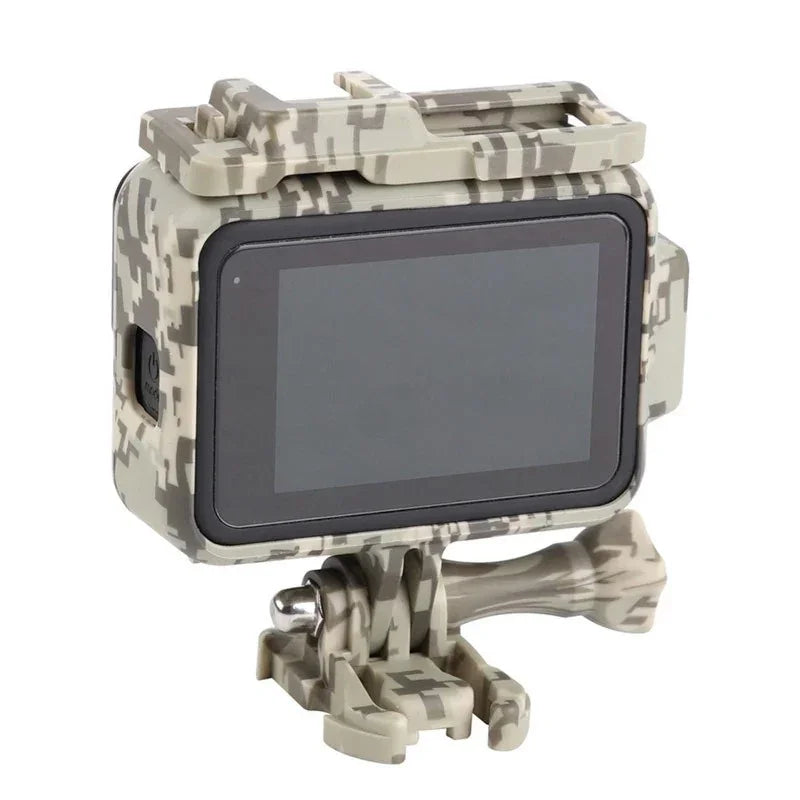 Skyddsram med tillbehörshållare Cold Shoe till GoPro Hero12/11/10/9 Black - Kamouflage - Sand - Action King