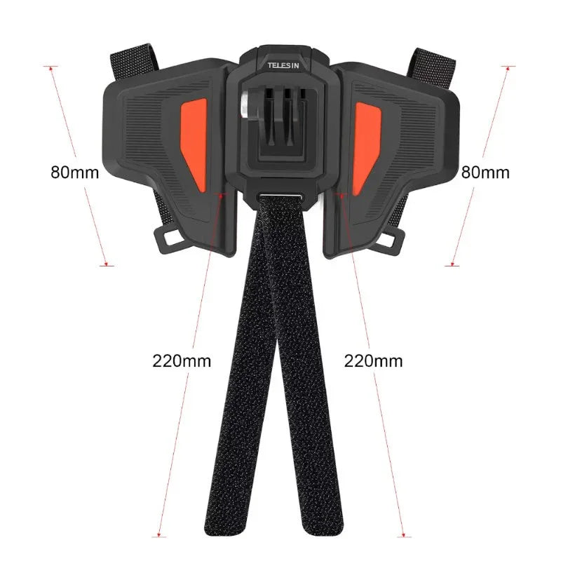 Telesin Fäste för hjälm vid haka - GoPro-fäste - Vikbar - Action King