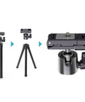 Telesin Tripod flexibelt 360 grader kulledshuvud 1/4" skruv / Mobilhållare / Tillbehörssko - Bläckfisk - Action King