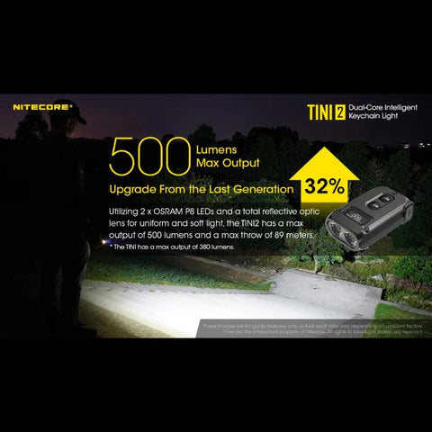 Nitecore TINI2 Nøgleringslampe - Sort - 500lm