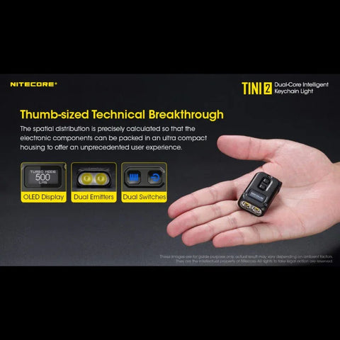 Nitecore TINI2 Nøgleringslampe - Sort - 500lm