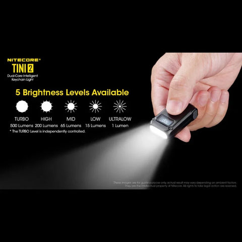Nitecore TINI2 Nøgleringslampe - Sort - 500lm