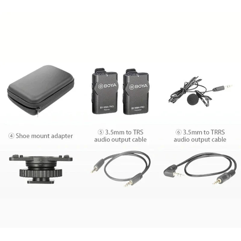 Boya BY-WM4 Pro-K1 Dual Channel Trådlös Mikrofon till Mobil / Kamera / PC - Kit - Action King