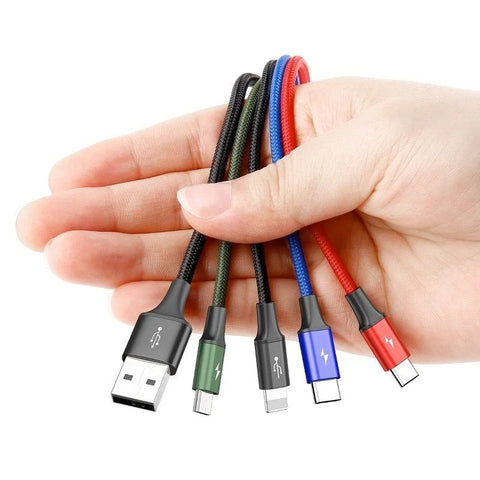 Baseus Rapid Series 4-i-1, USB-kabel 3.5A, 1.2m - Multi, 2xUSB-C / Lightning / MicroUSB