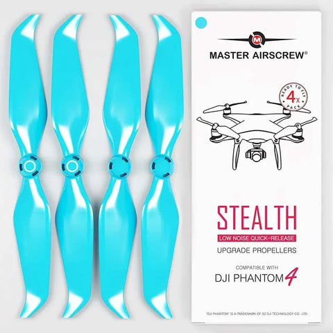 Master Airscrew - DJI Phantom 4 Stealth Upgrade Propeller - Propeller til DJI Phantom 4 - Blå - Sæt med 4 stk.
