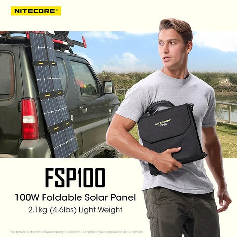 Nitecore FSP100 Foldbart Solpanel 100W - Bærbart Solpanel 100W