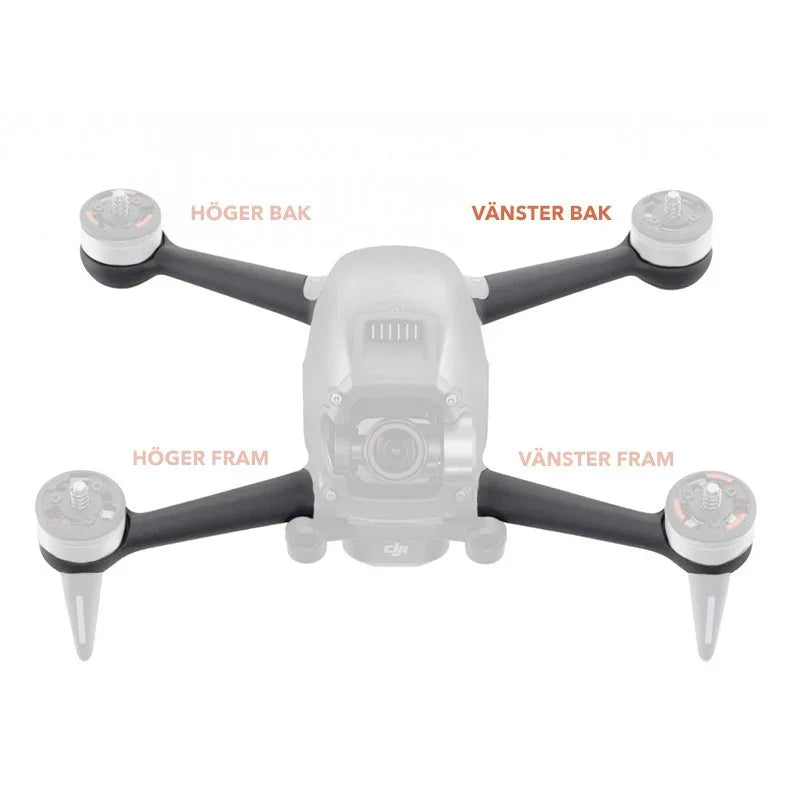 Motorarm till DJI FPV - Vänster Bak - Action King