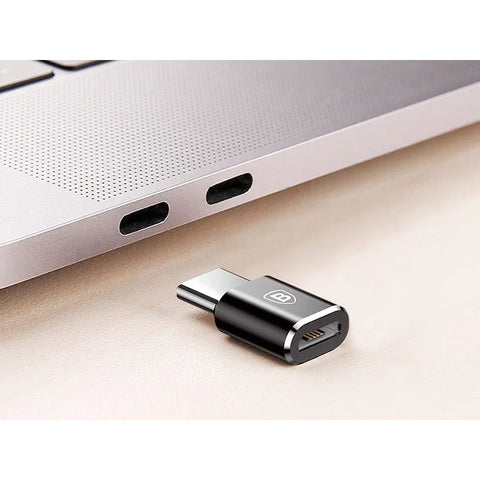 Baseus Adapter Micro-USB til USB-C - Sort