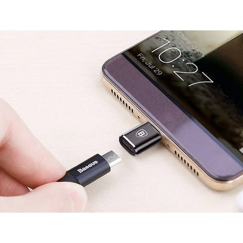 Baseus Adapter Micro-USB til USB-C - Sort
