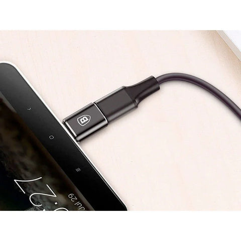 Baseus Adapter Micro-USB til USB-C - Sort