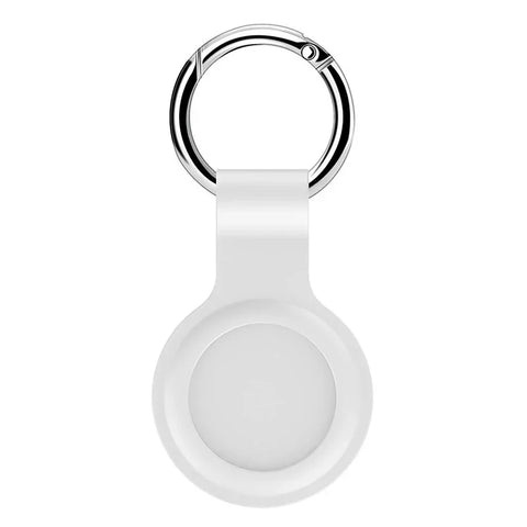 Silikone-etui med rund karabinhage til Apple AirTag - Hvid