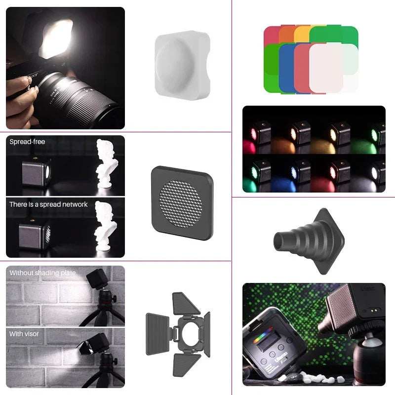 Ulanzi L2 Cute Light Vattentät Belysning LED för foto / video - 800mAh internt batteri - 1000 Lux - Kit - Action King