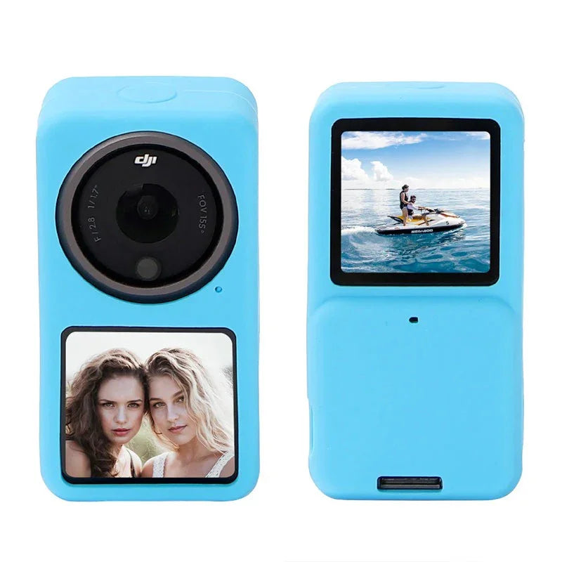 Telesin Silikonskal / fodral till DJI Action 2 med tillbehör - Blå - Action King