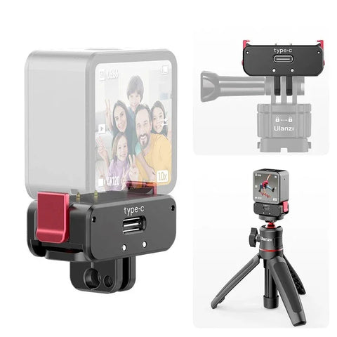Ulanzi OA-13 DJI Action 2 Magnetisk Strømforsyningsbase - Magnetisk Fastgørelse til Action 2 med USB