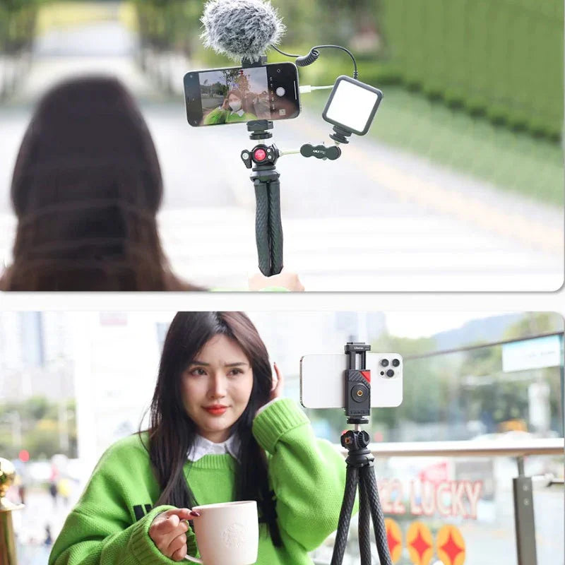 Ulanzi FT-01 Tripod flexibelt 360 grader kulledshuvud 1/4" skruv / Mobilhållare / Tillbehörssko - Bläckfisk - Action King