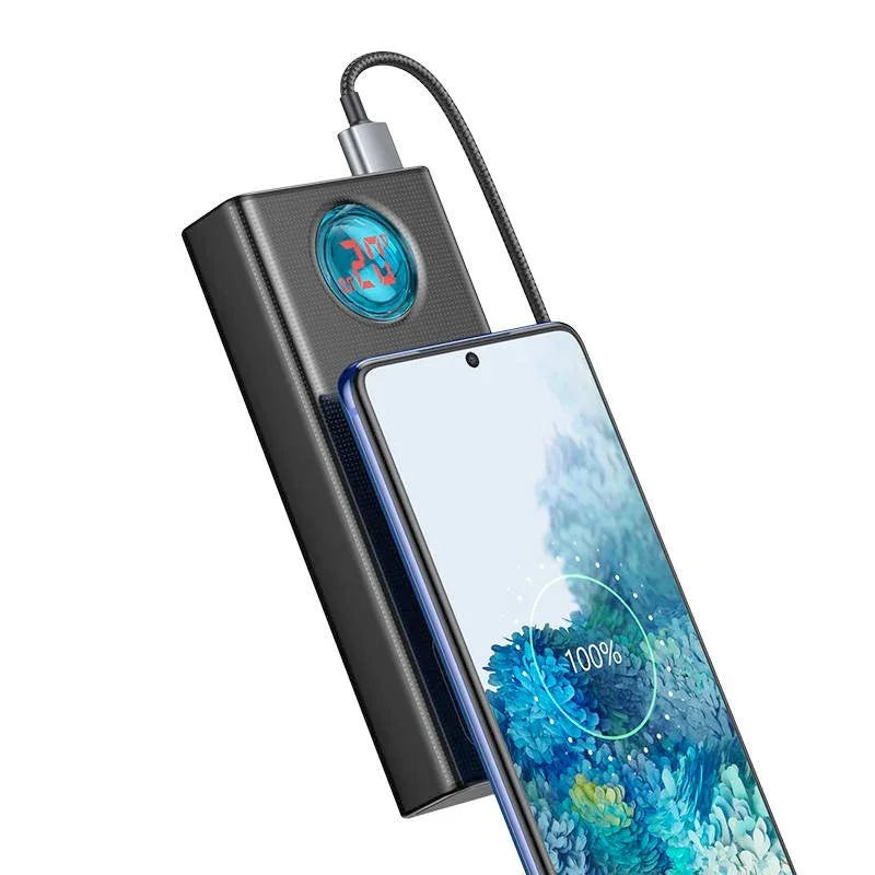 Baseus Amblight Power Bank - Portabelt batteri - 30000mAh, 5xUSB Typ A/C, QC 3.0 / PD 65W - Action King