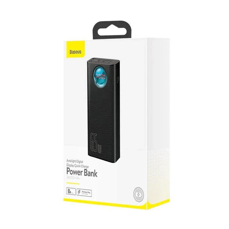 Baseus Amblight Power Bank - Portabelt batteri - 30000mAh, 5xUSB Typ A/C, QC 3.0 / PD 65W - Action King