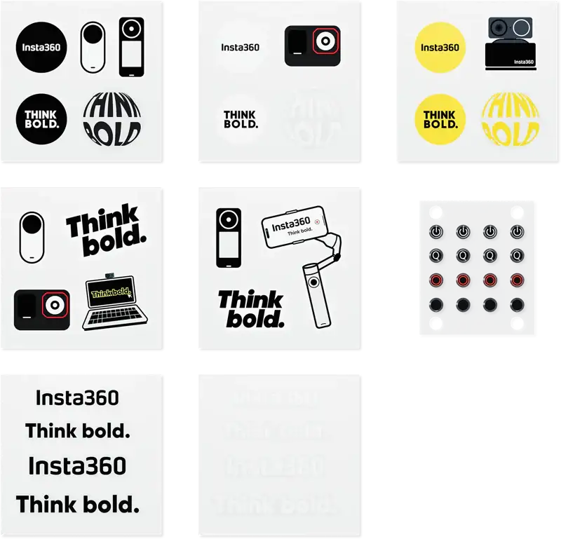 Insta360-knapklistermærker til personlig stil