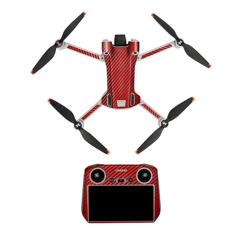 Klistermärke / Skin till DJI Mini 3 Pro + RC - Röd - Action King