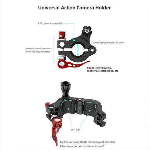 Holder DJI RC fjernbetjening / GoPro til cykel og slange 22-26mm