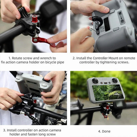 Holder DJI RC fjernbetjening / GoPro til cykel og slange 22-26mm