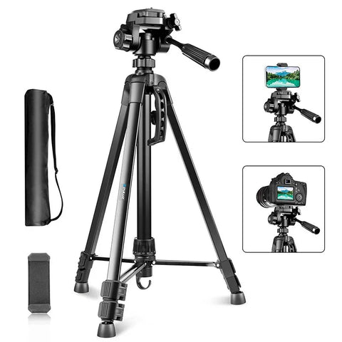 Puluz stativ / kamerastativ 360° + mobilholder - Aluminium 550-1390mm