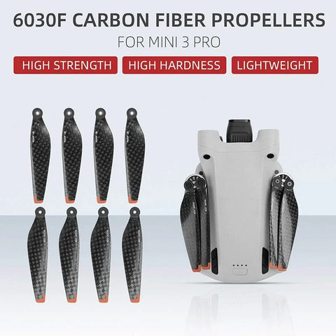 Propel til DJI Mini 4 Pro / Mini 3 Pro - erstatter 6030F - Lav støj - Sort - 4-pak - Kulfiber