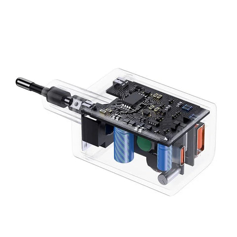 Baseus Super Si Pro Quick Charger - Vægoplader - Hurtigoplader QC3.0 / PD 30W - 100-240V til USB - 2xUSB Type A/C - Sort