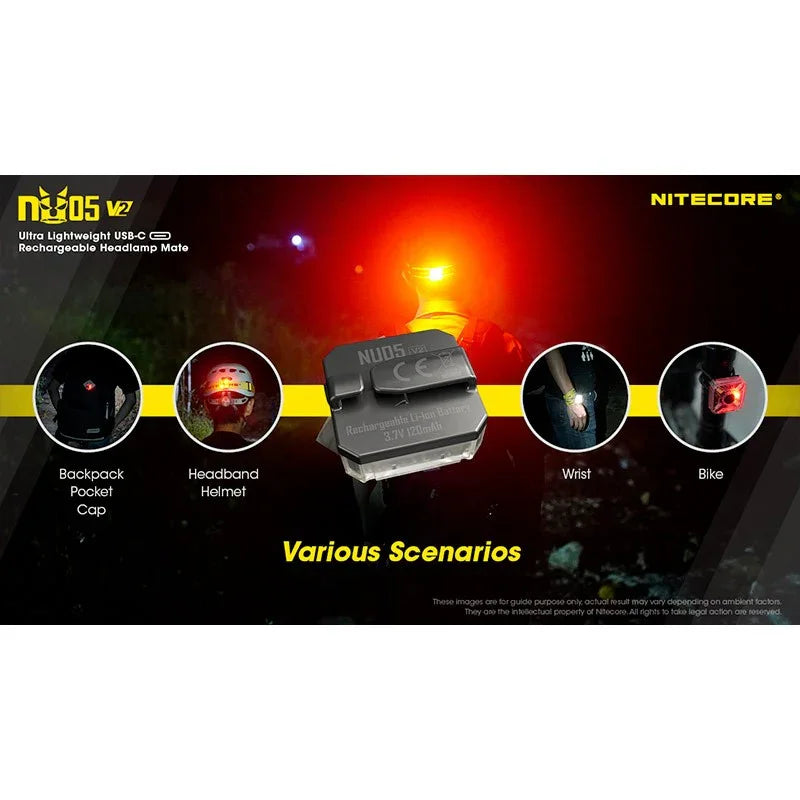 Nitecore NU05 V2 Headlamp Mate - 40lm - Action King