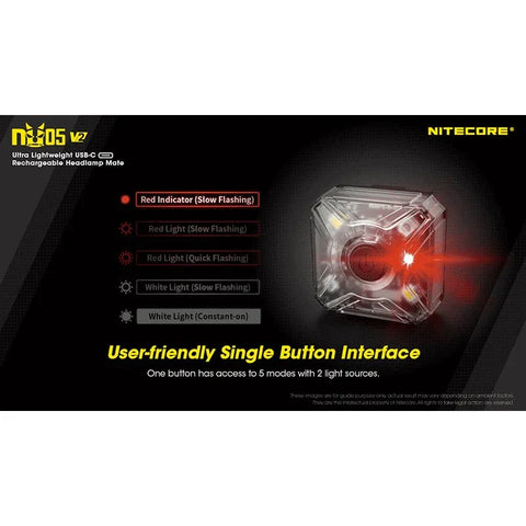 Nitecore NU05 V2 Pandelampe Mate - 40lm