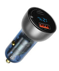 Baseus Particular Digital Display Car - Snabbladdare Bil QC4+ / PPS 65W - 2xUSB Typ A/C, Med Display - Grå - Action King