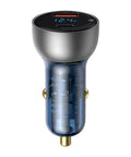 Baseus Particular Digital Display Car - Snabbladdare Bil QC4+ / PPS 65W - 2xUSB Typ A/C, Med Display - Grå - Action King