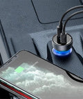 Baseus Particular Digital Display Car - Snabbladdare Bil QC4+ / PPS 65W - 2xUSB Typ A/C, Med Display - Grå - Action King