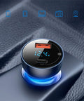 Baseus Particular Digital Display Car - Snabbladdare Bil QC4+ / PPS 65W - 2xUSB Typ A/C, Med Display - Grå - Action King