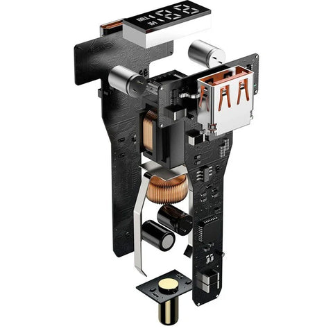 Baseus Supreme Digital Display Bil - Hurtig Oplader Bil PPS 100W - 2xUSB Type A/C, Med Display - Sort