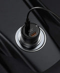 Baseus Supreme Digital Display Car - Snabbladdare Bil PPS 100W - 2xUSB Typ A/C, Med Display - Svart - Action King