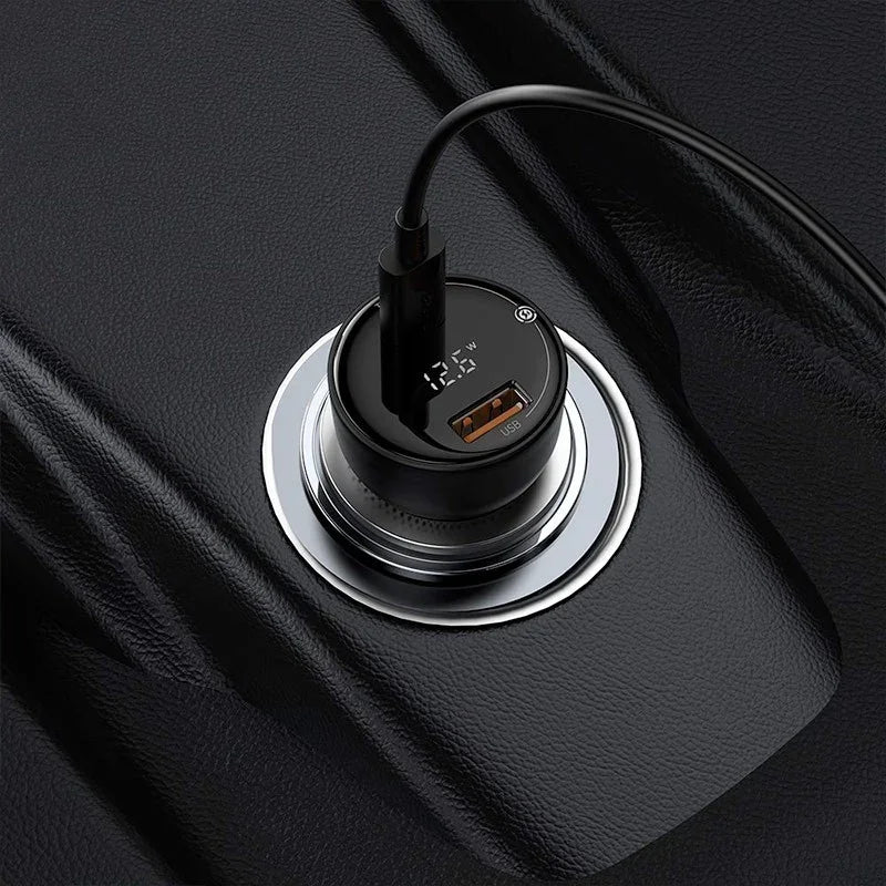 Baseus Supreme Digital Display Car - Snabbladdare Bil PPS 100W - 2xUSB Typ A/C, Med Display - Svart - Action King