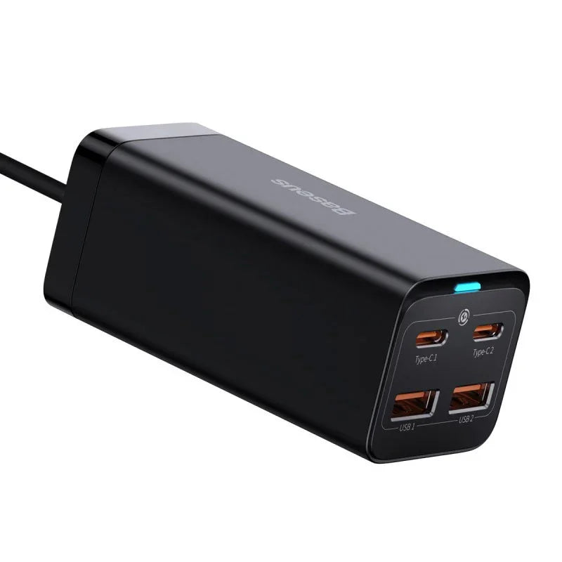 Baseus GaN3 Pro Desktop Fast Charger - Väggladdare - Snabbladdare QC4+ / PD 100W - 100-240V till USB - 4xUSB Typ A/C - Action King