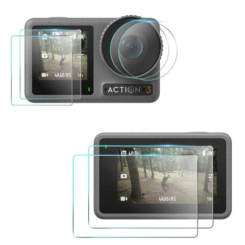 Linsebeskytter og skærmbeskytter til DJI Osmo Action 3 - 2-pak - Sæt