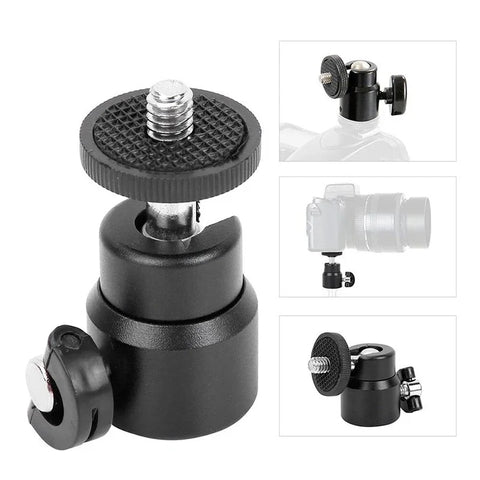 Kugleledsbeslag Mini 360°, 1/4" - Aluminium